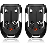 2 Keylessbest Replacement for 2019 2020 2021 2022 2023 Chevrolet Silverado GMC Sierra 1500 2500 3500 Key Fob Remote Control HYQ1EA HYQ1ES 5 Buttons 433MHz