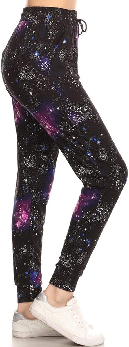 Leggings Depot Women's Printed Solid Activewear Jogger Track Cuff Sweatpants at  Women’s Clothing store