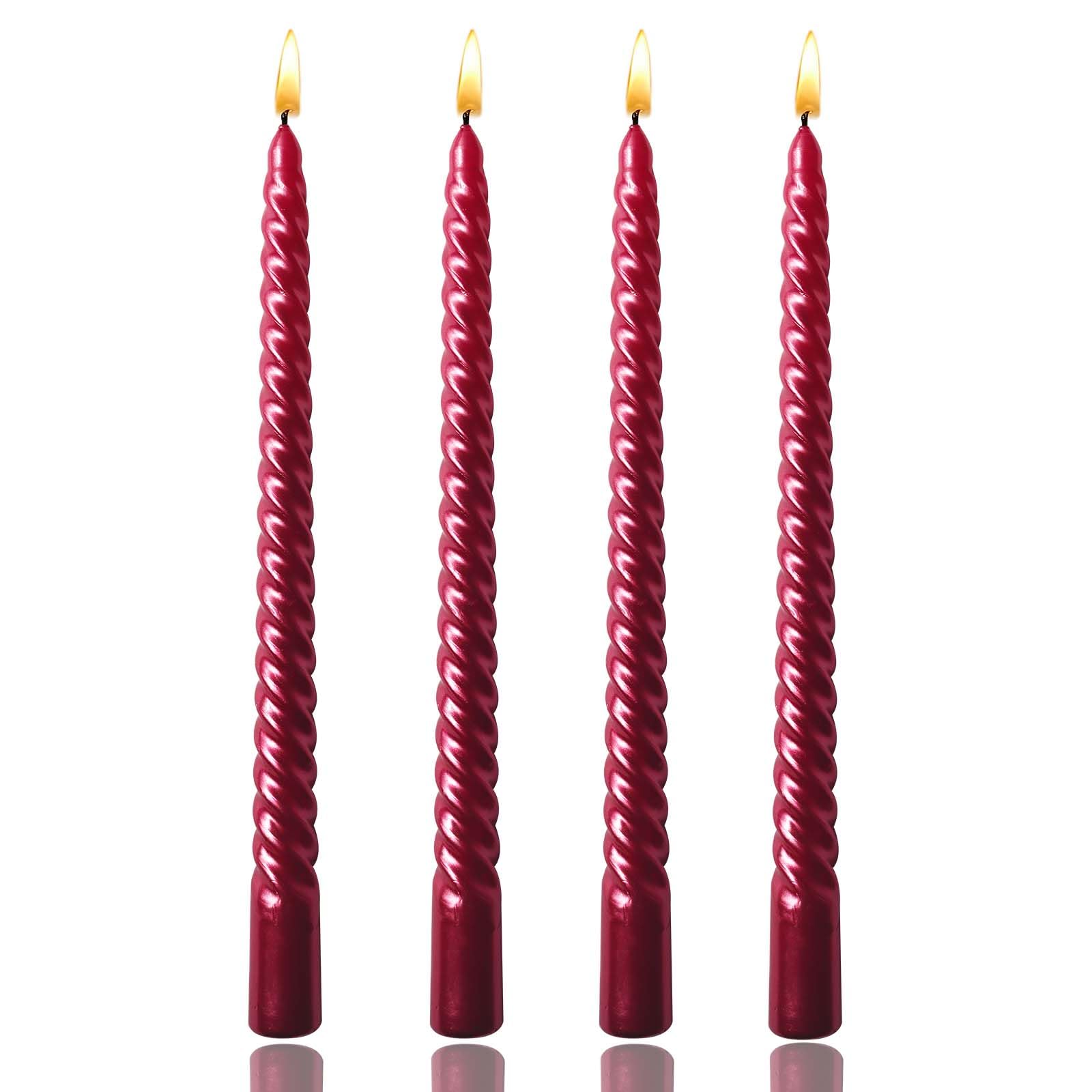 Photo 1 of Berkebun Dark red Rde Taper Candles 10 inch-Set of 4 Tapered Candles,Long Candle,Tall Candlesticks, Home Dinner, Party, Wedding, Halloween, Churches,Christmas(10 inch, Red)