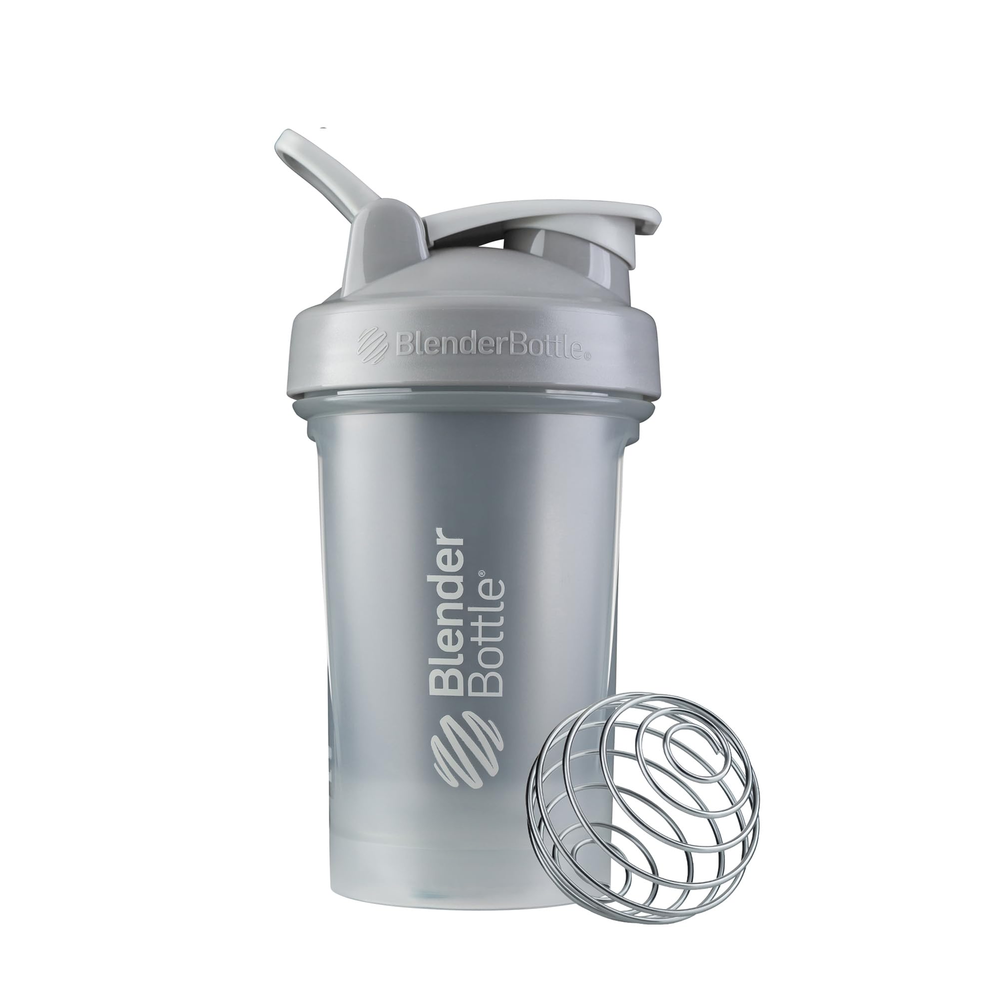 BlenderBottle Classic V2 Shaker Bottle with Stainless Steel Ball, For Protein Shakes, Dishwasher Safe, 590ml, Pebble Grey