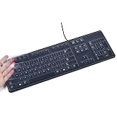 CASEDAO Ultra Thin Silicone Keyboard Cover for Dell Keyboard 104-key KB212-B KB4021 Wired Keyboard - Clear