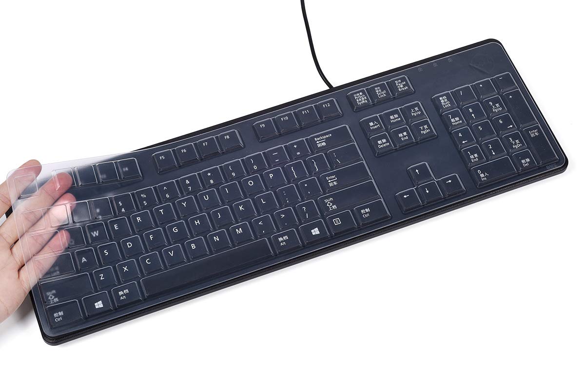 Photo 1 of CASEDAO Ultra Thin Silicone Keyboard Cover for Dell Keyboard 104-key KB212-B KB4021 Wired Keyboard - Clear