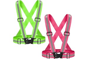 Fepdiu High Visibility Reflective Vest Safety Vest Running Reflective Gear Adjustable Reflective Vest for Walking,Jogging,Hiking,Night Cycling