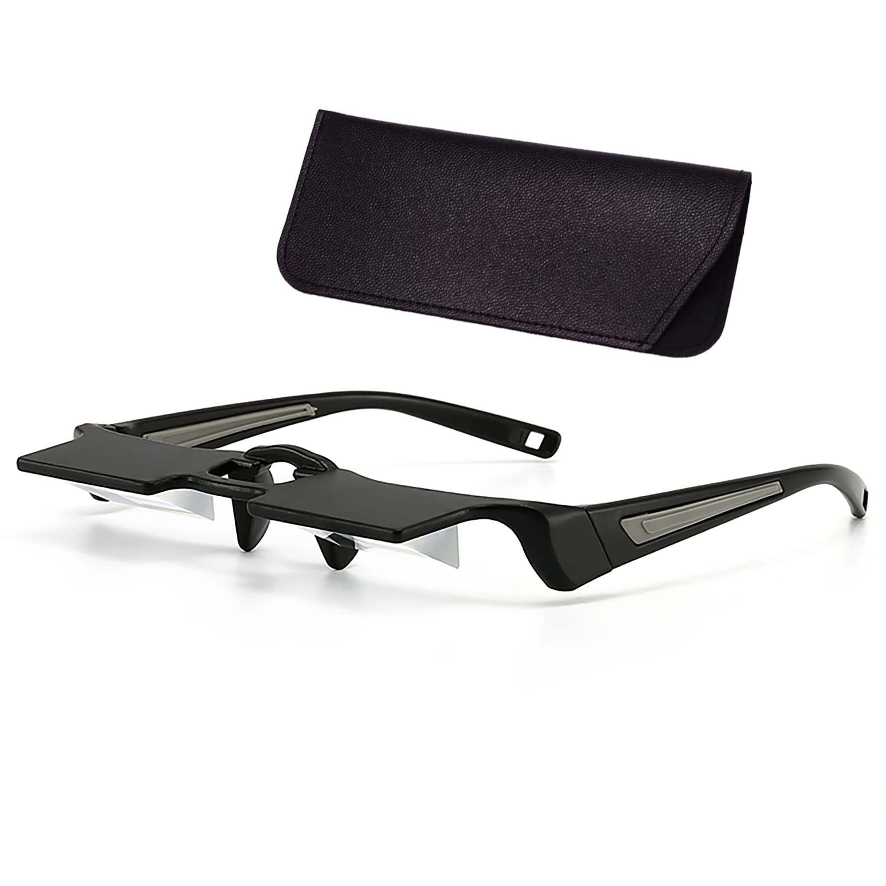 Photo 1 of Sigvetan Lazy Glasses Laying Down Light Prism Glasses Light-weight 90Angle Prism Glasses Neck Relaxer for Lying down Reading and Watching Tv/Phone(Grey)