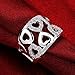 NYKKOLA Beautiful 925 Jewelry Austrian Crystal Hollow Heart Sweet Love Silver Ring Band(O)