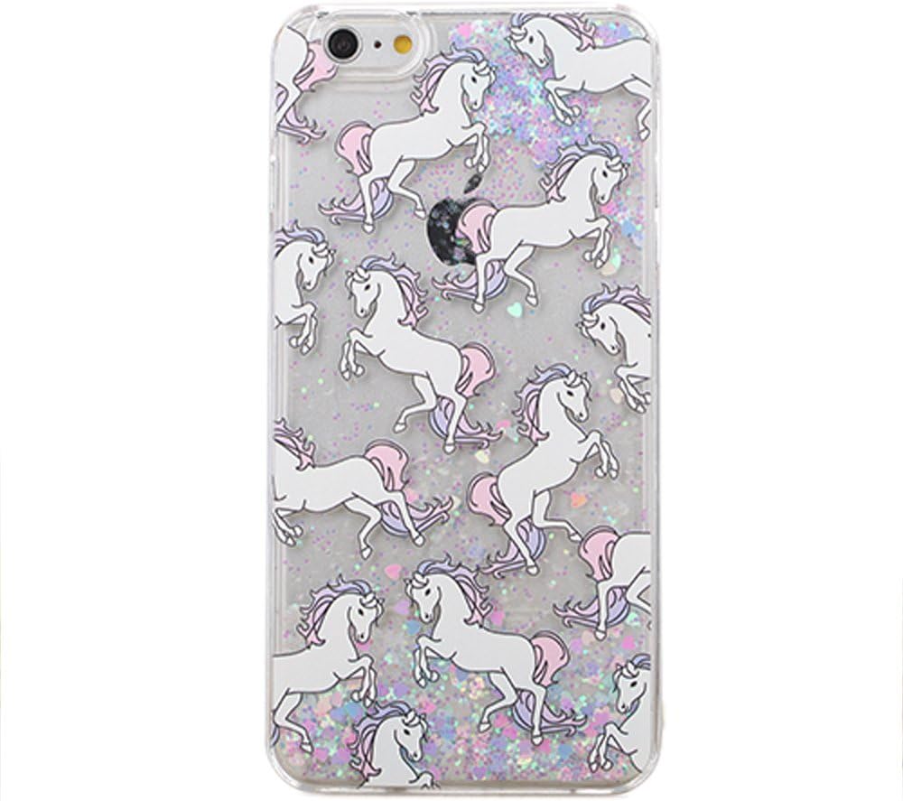 Hamyi iPhone 5 / 5S / SE Case Unicorn Pattern Shiny 3D Dynamic Liquid Glitter Quicksand Transparent Hard Plastic Back Cover for Apple iPhone 5 / iPhone 5S / iPhone SE