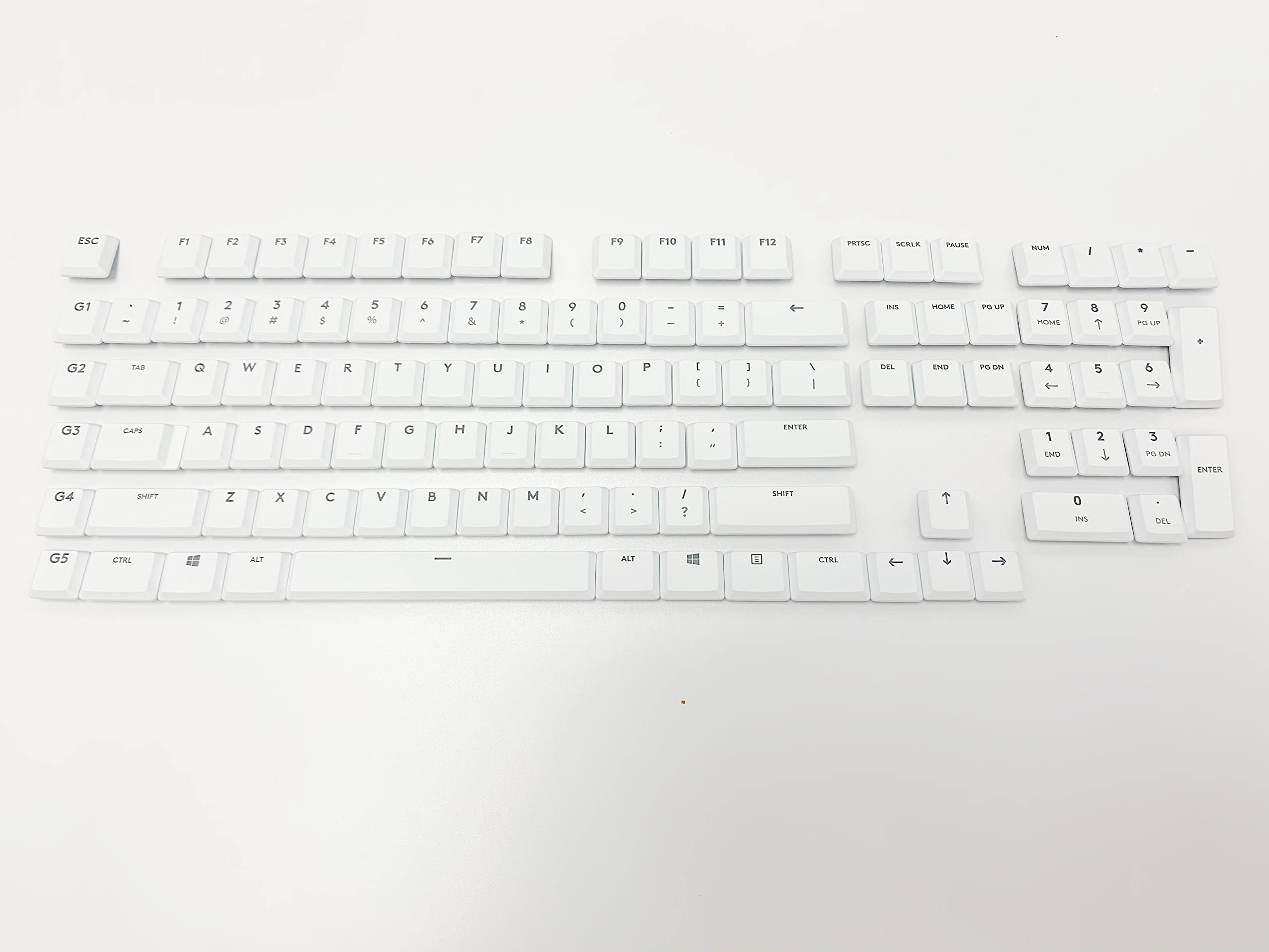 forG915 Complete Set of 87 keycaps to Replace Logitech G915/G913/G815/G813 TKL RGB Mechanical Gaming Keyboard(G915 White 109 Keys)