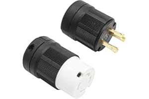 laffoonparts L14-30P L14-30C Locking Plug Connector for 30Amp Generator Set, 3-Pole 4-Wire Grounded Electrical Substitute