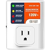 BXST Surge Protector for Home Appliances, 120V 15A Voltage Protector Outlet with 140J Lightning Protection, Wall Overload & Power Surge Protection Plug for Refrigerator, TV, Computer, Washing Machine