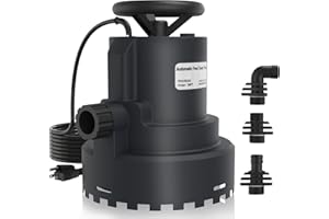 AgiiMan 1HP Automatic Submersible Water Pump, 5000GPH Sump Pump Utility Pump for Pool Draining, Water Removal Pump with 33' Power Cord for Flooded Areas, Swimming Pool, Flooded House Basement,Black