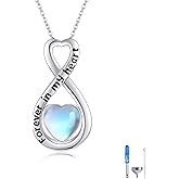 HUKKUN Heart/Cross/Infinity Moonstone Urn Necklace for ashes for Women Sterling Silver Dainty Cremation Jewelry Trendy Ashes Keepsake Memorial Gift for Mother/Grandma/Sister/Husband