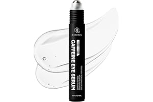 RAZONIX Under Eye Cream for Puffiness and Bags: Caffeine Serum Roller for Dark Circles Treatment - With 5% Caffeine Retinol Hyaluronic Acid Niacinamide Peptides 0.5 fl. oz
