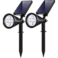 InnoGear Solar Lights Outdoor Waterproof Solar Garden Light for Outside Yard Landscape Lighting Pathway Spot Lights Spotlight Wall Light Auto On/Off, Pack of 2 (Cool White)
