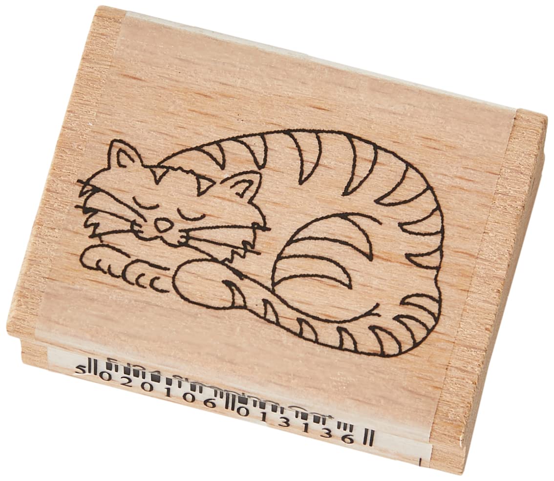 Art Stamps Christmas Stamps Sleeping Cat Animal Stamp, Black