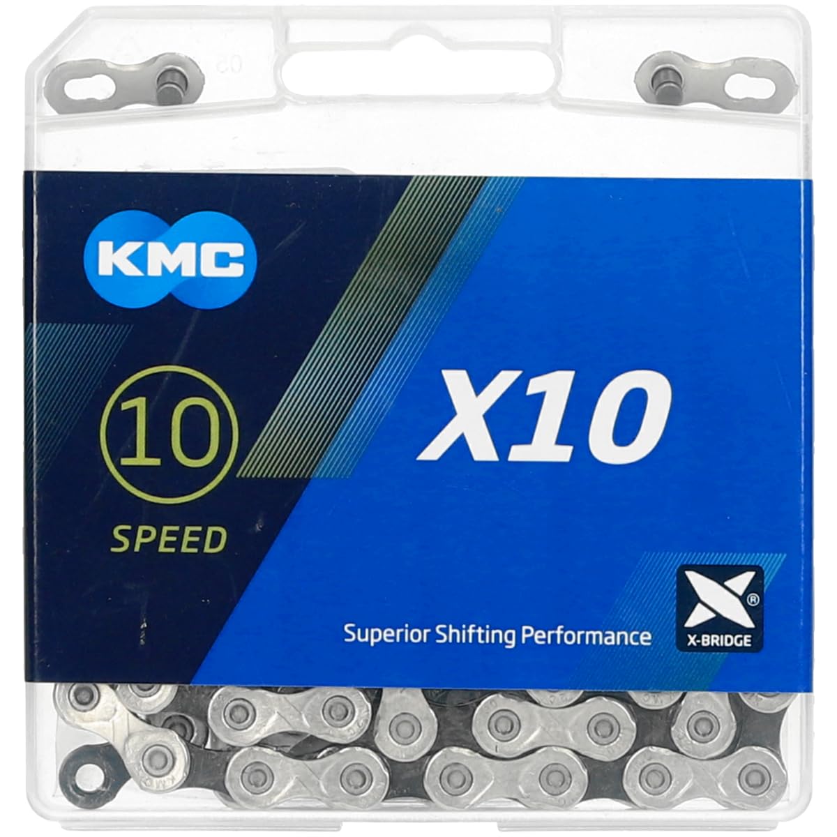 KMC Unisex's X10 Chain, Silver/Black, 114 Link