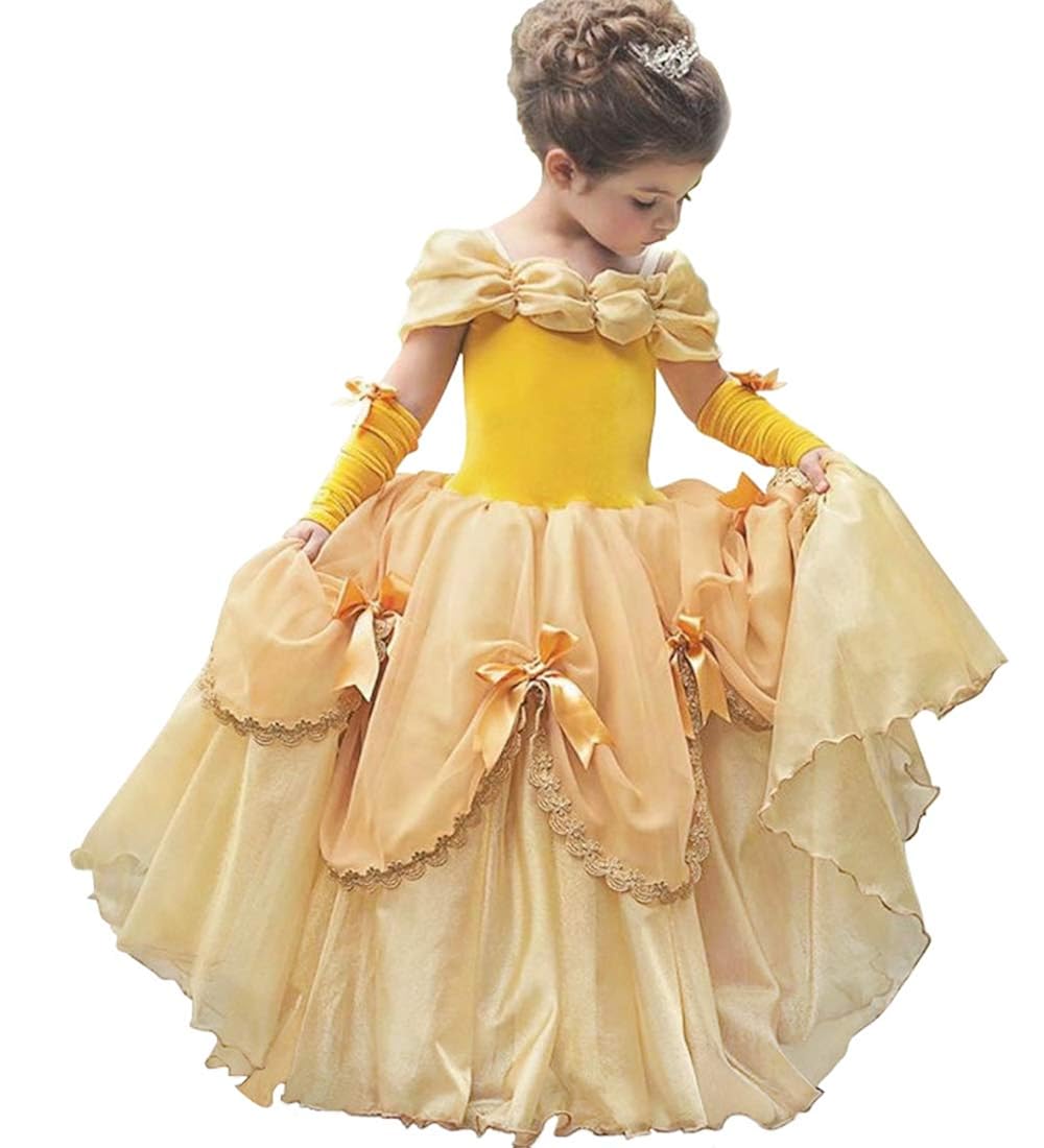 超特価sale開催 ままごとごっこ遊び ドレスアップ パーティー ファンシー 女の子用 ベルコスチューム プリンセス Jyh ハロウィン B07h8j8jm3 イエロー Years 3 4 即日発送 Www Aiq Aiq Com Mx