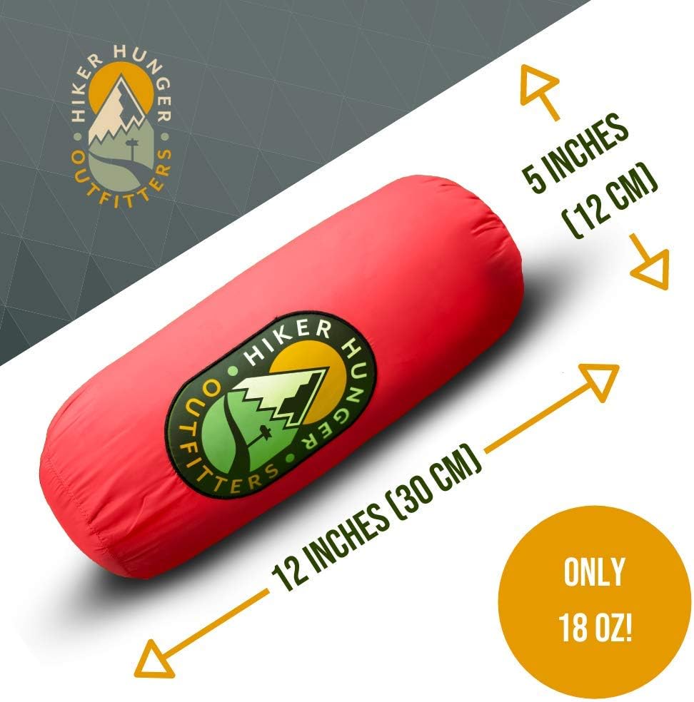 Hiker Hunger Outfitters | Extra Large Double Insulated Outdoor Camping Blanket | Easy to Pack, Waterproof, Durable, Lightweight & Warm | Best for Hiking, Backpacking, Stadium Events, Picnic Use | RED: Kitchen & Dining