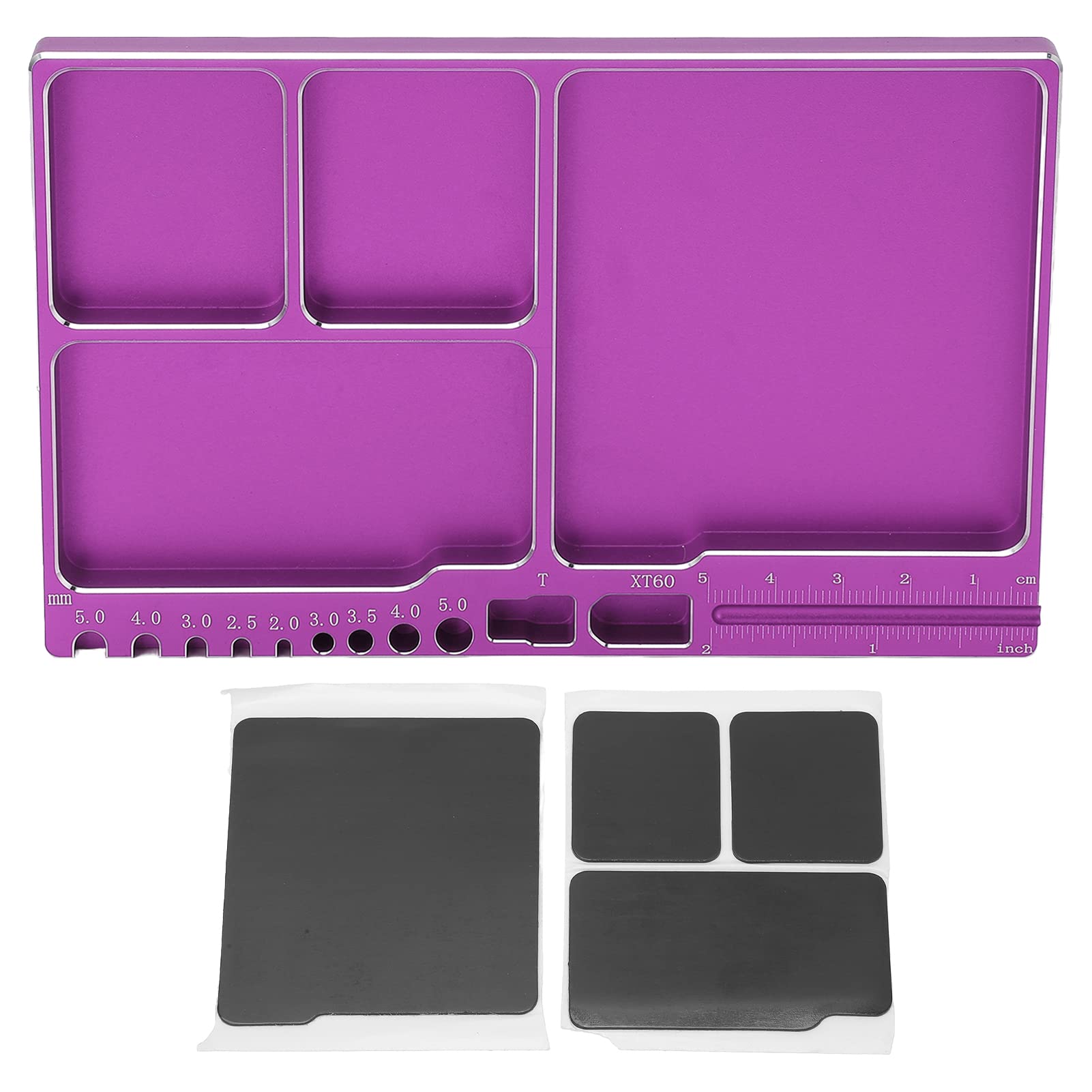 Magnetic Screw Tray and Magnetic Parts Tray for RC Repair Tools with Strong Magnetic Adsorption Durable High Hardness Long Lasting Service Life Purple Tool Organizer