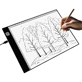 A4 Tracing Light Box, Drawing Copy Board, Light Up Tracer Trace Pad Table | Ultra Thin, Adjustable Brightness, USB Powered for Diamond Art Painting, Sketching, Tattoo Transfer, Crafting, Kids Artists