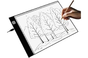 WELLFAR A4 LED Light Box for Tracing and Drawing - Ultra Thin Adjustable Light Table, USB Trace Light UP Pad Screen, Small Copy Board Tracer for Kids Artists, Sketching, Stenciling, and Art Crafting.