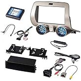 PAC Chevrolet Camaro (2010-2015) Integrated Radio Replacement Kit, Retains Climate Controls, OEM Bluetooth, Single or Double DIN Radios (RPK5-GM4101)