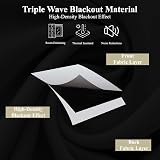 AMEHA Blackout Eyelet Curtains 66x72 In Cream Thermal Insulated 2 Panels view 3