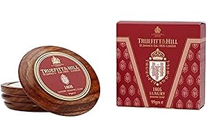 Truefitt & Hill Luxury Shaving Soap in Acacia Wood Bowl - 1805 - Hydrating, Rich Lather for a Closer, Smoother Shave, Gentle on Sensitive Skin, Perfect for Refills - 3.3 oz