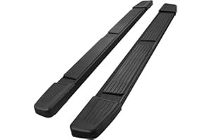 RHOBRA 6" Running Boards Compatible with 2019-2026 Chevy Silverado/Gmc Sierra 1500 Crew Cab, 20-26 Silverado/Sierra 2500hd 3500hd Crew Cab, Two Endcaps Silverado Running Boards Side Steps Nerf Bars.