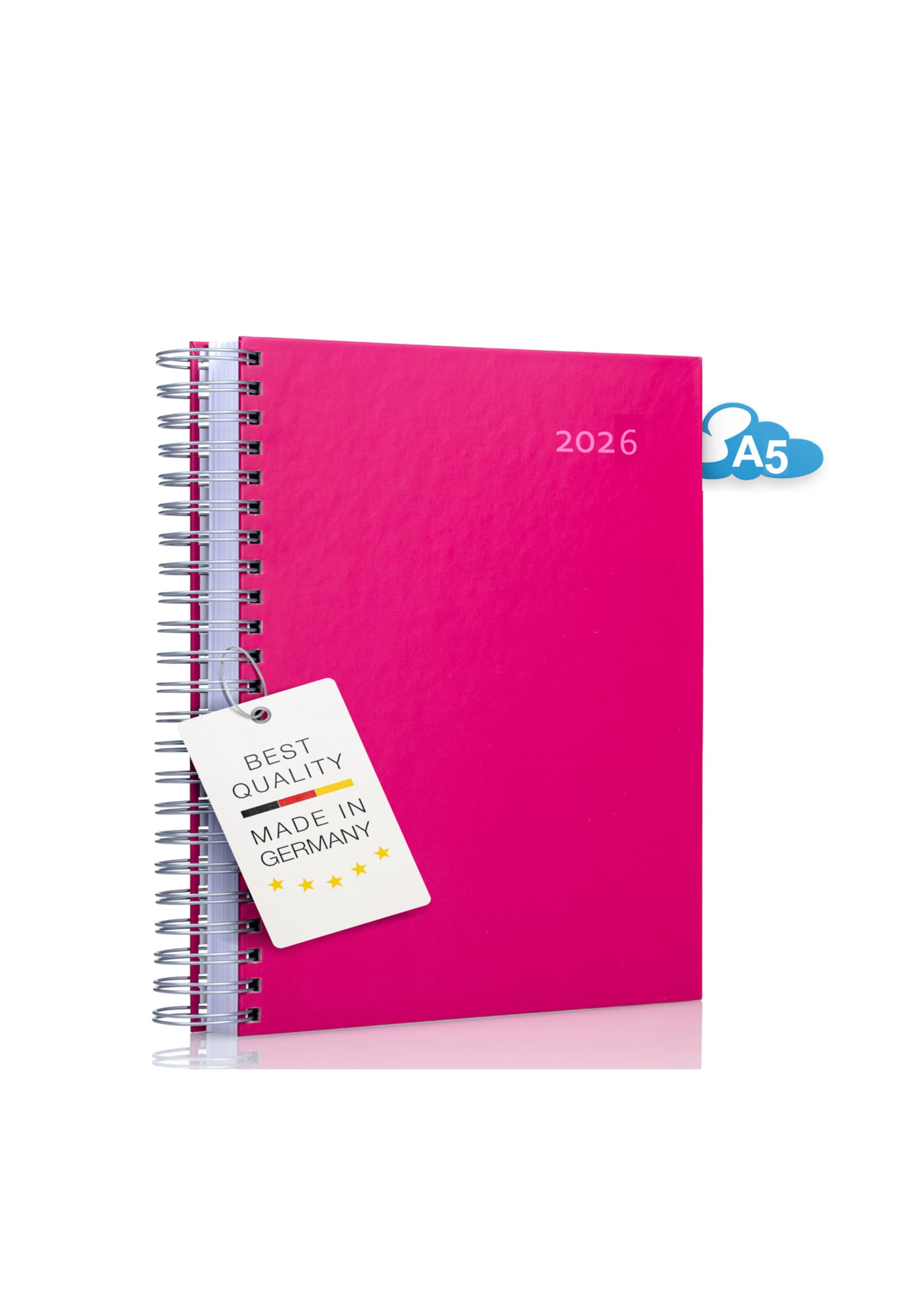2024 The BIG One – BLACK - Daily Planner & Desk Calendar | Spiral-Bound A4 Page-a-Day Diary | 400 Pages | Made in Germany | edition cumulus©