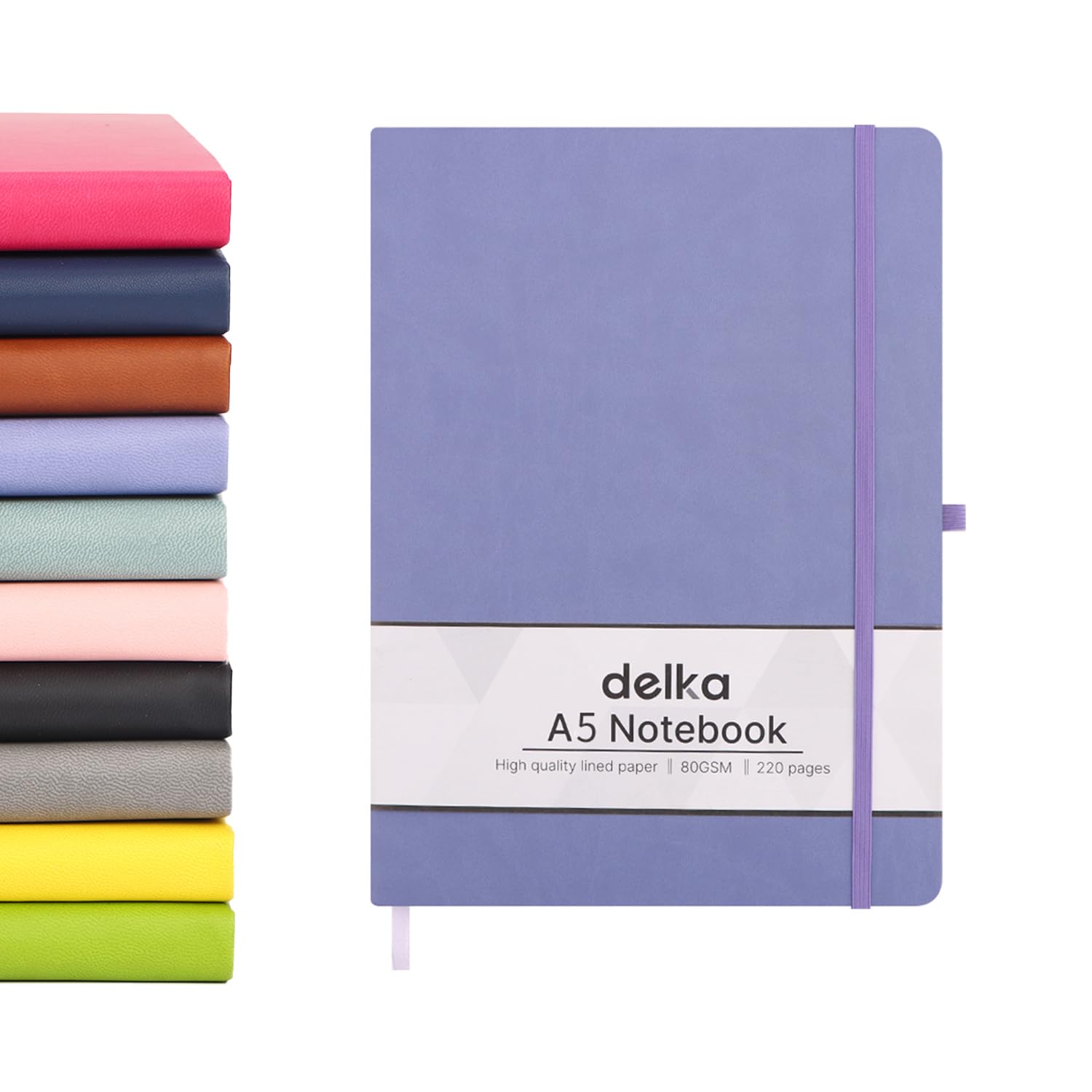 delka A5 Notebook – Lined Notepad Journal, Soft Cover Writing Pad for Office, School, College, Home & Business – Ideal for Note Taking, Daily Planning, Journaling & Study (PURPLE, Pack of 1)