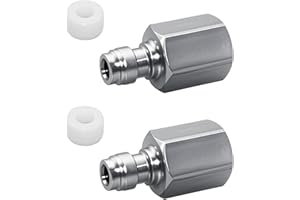 Ebrmeiwo 2Sets 1/8 Inch BSPP Female Quick-Disconnect Plug Kits with Seals, Air Tool Fitting Connector for Paintball