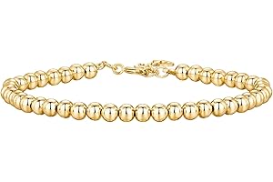 PAVOI 14K Gold Plated Beaded Bracelet | Womens Ball Bracelet | Plated Gold Bracelets for Women