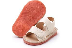 WILLFUN Baby Boy Girl Summer Infant Squeaky Sandals Premium Rubber Sole Closed-Toe Non-Slip Shoes Toddler First Walkers