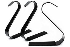 IAXSEE 3pcs Black Christmas Stockings Fireplace Hooks Garland Hanger Stocking Hooks for Mantle Christmas Party Decoration