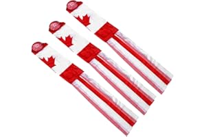 Kisangel 3pcs Canadian Flag Windsock, Fabric Maple Leaf Flag Wind Socks, 55inch Thanksgiving Fall Day Hanging for Outdoor Bac