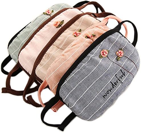 Ayygift 5pcs Girls Sweet Heart Print Anti Uv Face Mouth Mask Earloop Coldproof