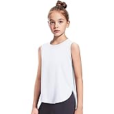 HASMES Girls Tank Tops Quick Dry Athletic Top Cute Sleeveless Shirts Dance Yoga Workout Tops