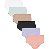 Hanes Women's Smoothing Microfiber No-Show Panties Pack, Moisture-Wicking, 6-Pack (Colors May Vary)