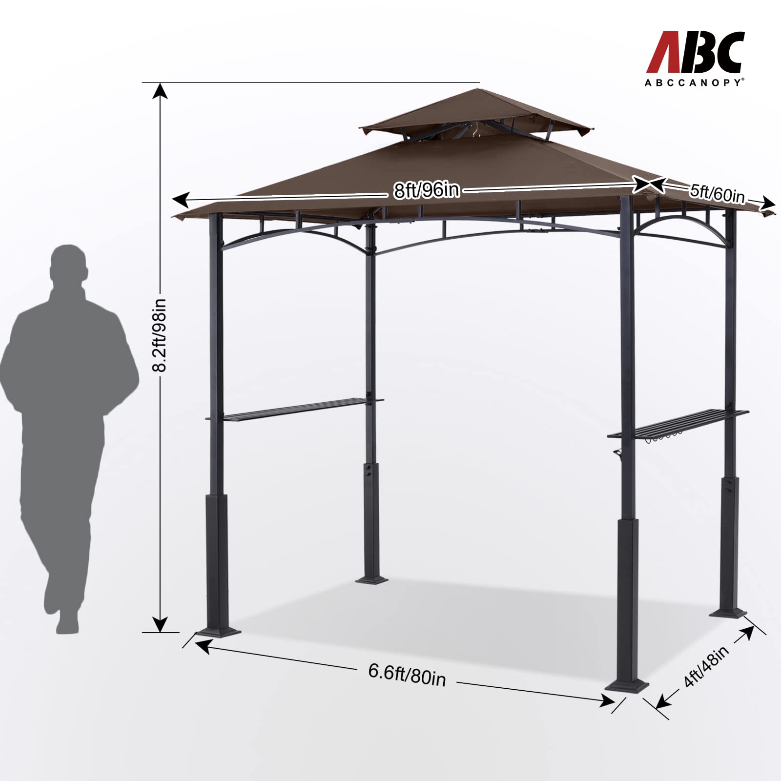 ABCCANOPY 8'x 5' Grill Gazebo Canopy Outdoor BBQ Gazebo Shelter with