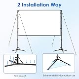 GAINVANE 120" Portable Projector Screen Stand 16:9 4K HD Wrinkle-Free Indoor view 2