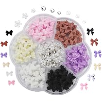 Amazon.com: Coloridos dijes de uñas con nudo de lazo, diamantes de ...