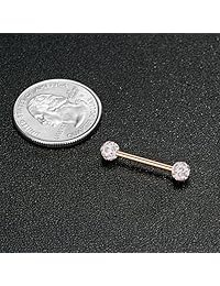 Vcmart - Piercing para lengua, acero quirúrgico, para pezón recto, 5 8 pulgadas, 0.49 oz