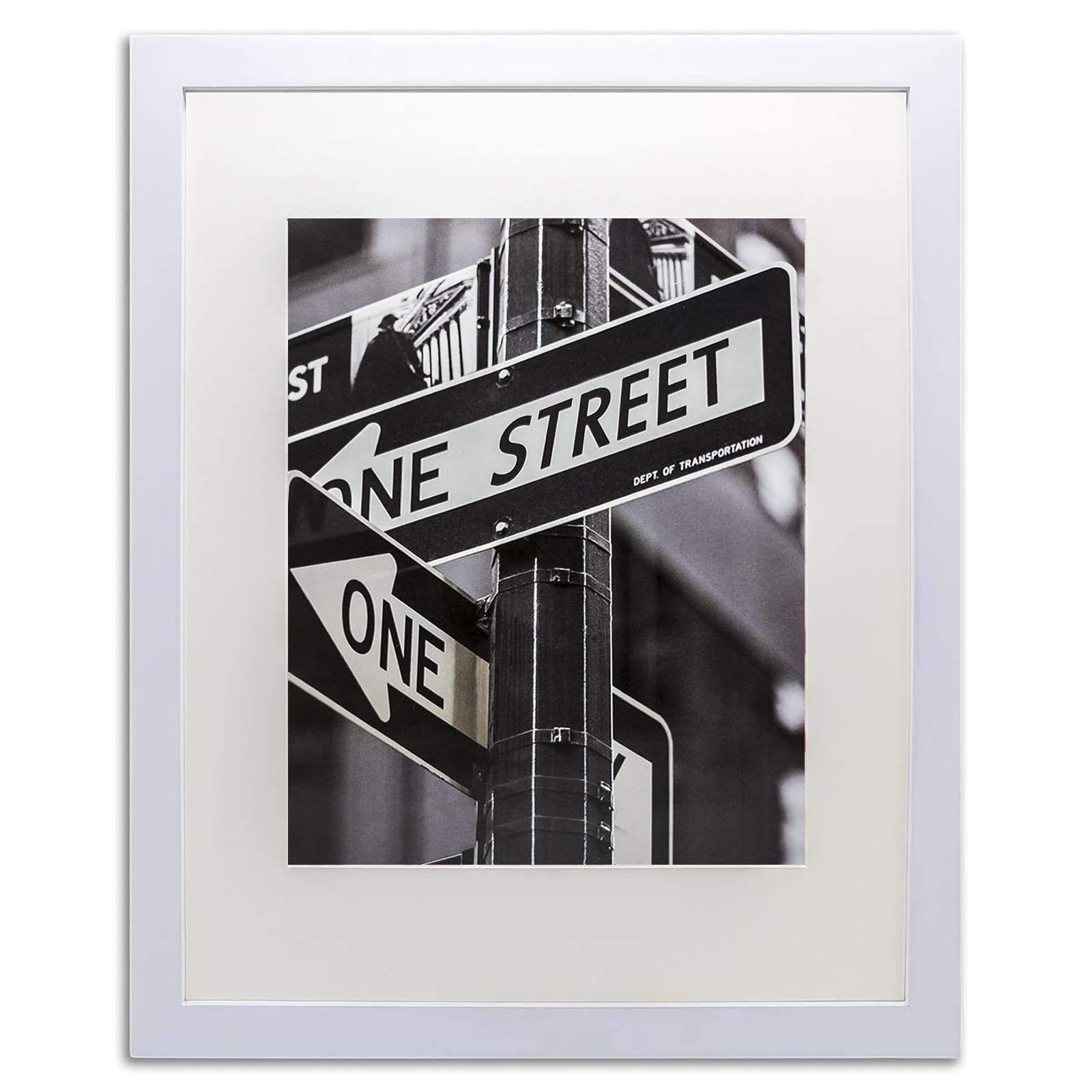 The Display Guys~ 8x10 Inch White Picture Frame Made of Solid Pine Wood and Real Glass, Luxury Made Affordable, With White Core Mat Board for 5x7 Photo + Collage Mat Board for 2-4x6 Photo