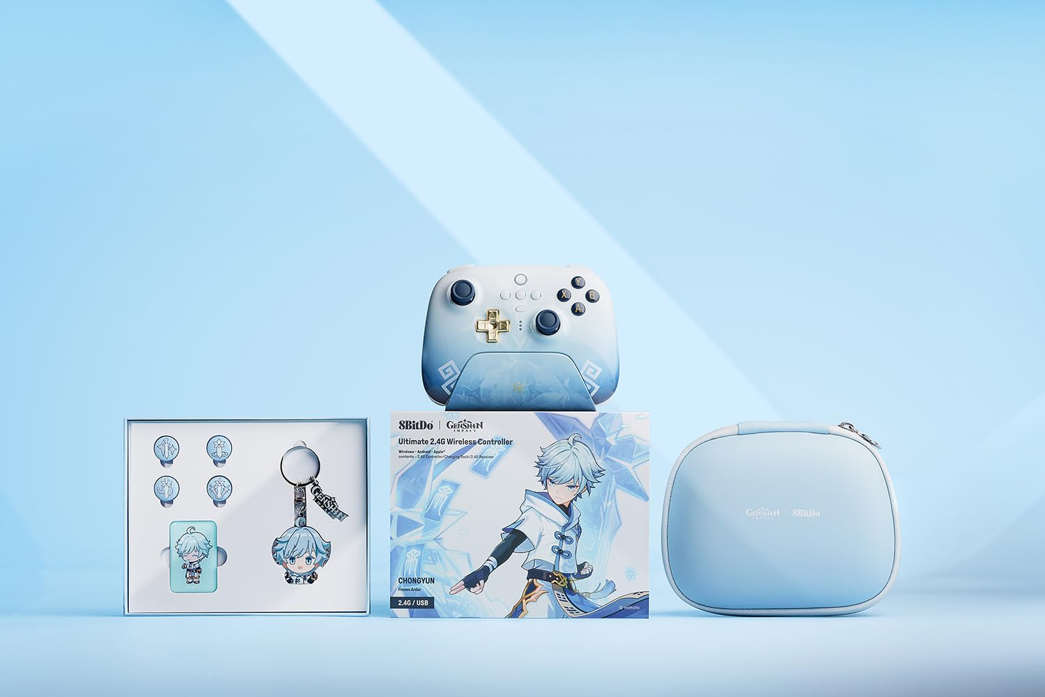 8Bitdo Ultimate 2.4G Wireless Controller for PC, Android, Steam Deck, and Apple - Chongyun Edition (Officially Licensed by Genshin Impact)