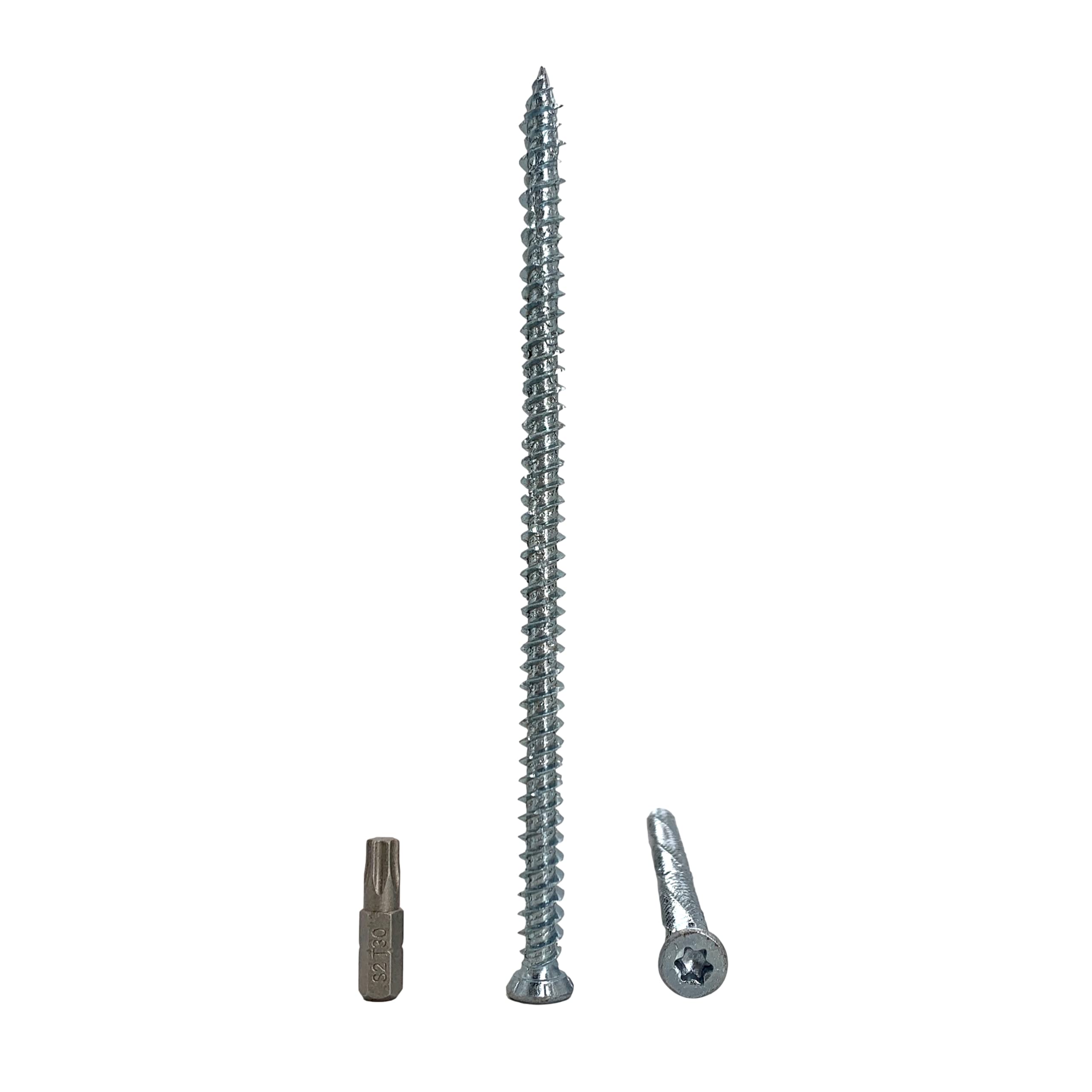 (Pack of 50 pcs) Zinc Plated Steel 7.5 x 152 mm Concrete Frame Screws, Wood Screws, Torx Head, Masonry Screw, Flat Head (50, 7.5 x 152 mm)