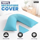 Rohi Orthopaedic V Pillow with Pillowcase Sky Blue 70cm 30cm Anti Allergy view 3