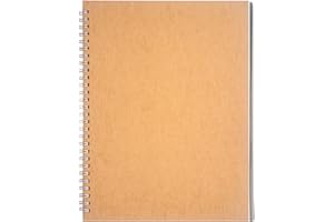 DSTELIN 10 inch x 7.5 inch, 100GSM, Blank Spiral Notebook, 1-Pack, Soft Cover, Sketch book, 100 Pages / 50 Sheets, with writing backboard, (Brown)