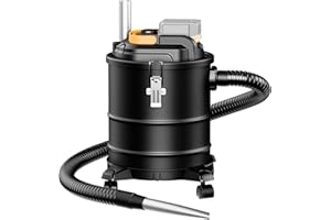 DeForce Cordless Ash Vacuum, for DeWalt 20V Max Battery, 4-Gallon Portable Vacuum Cleaner, Black, with Hose Nozzles HEPA Filters Wheels, for Pellet Wood Stove BBQ Grill (Bare Tool ONLY)