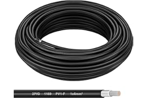 Shirbly Solar Panel Wire - 80FT Black Tinned Copper Wire, 10AWG (6mm²) PV Wire Solar Extension Cable for Outdoor Automotive RV Boat Marine Solar Panel - Black (10AWG 80FT)