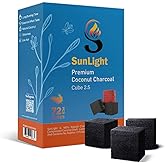Sunlight&reg; Premium Coconut Charcoal Cubes - (2.5mm) - Long Lasting Natural Coco Charcoal - Zero Ash - Low Odor - 2.5 mm Cubes - Long Lasting - Full Burn (72)